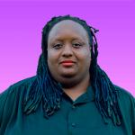 Imani headshot - black woman with braided hair in a green top