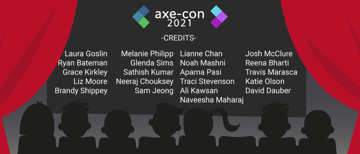 Movie credits thanking Laura Goslin, Grace Kirkley, Liz Moore, Brandy Shippey, Melanie Philipp, Glenda Sims, Sathish Kumar, Neeraj Chouksey, Sam Jeong, Josh McClure, Reena Bharti, Travis Marasca, Katie Olson, David Dauber, Lianne Chan, Noah Mashni, Aparna Pasi, Traci Stevenson, Ali Kawsan and Naveesha Maharaj.