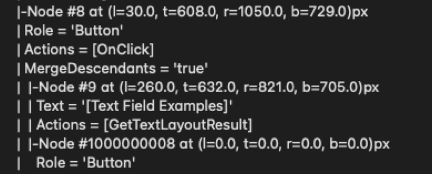 Image showing Unmerged version of semantics composition hierarchy for a simple text button.