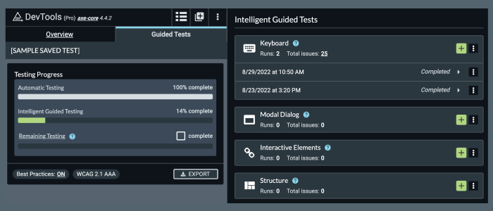 Axe™ Updates: Introducing the Keyboard Guided Test