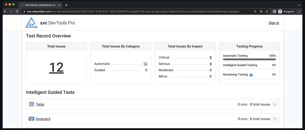 Axe DevTools Extension Update: New “Share Test Record” Feature