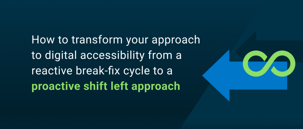 How to transform your approach to digital accessibility from a reactive break-fix cycle to a proactive shift left approach