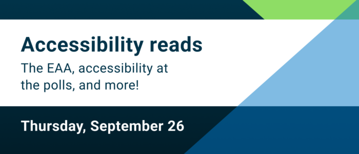 Accessibility reads: Thursday, September 26