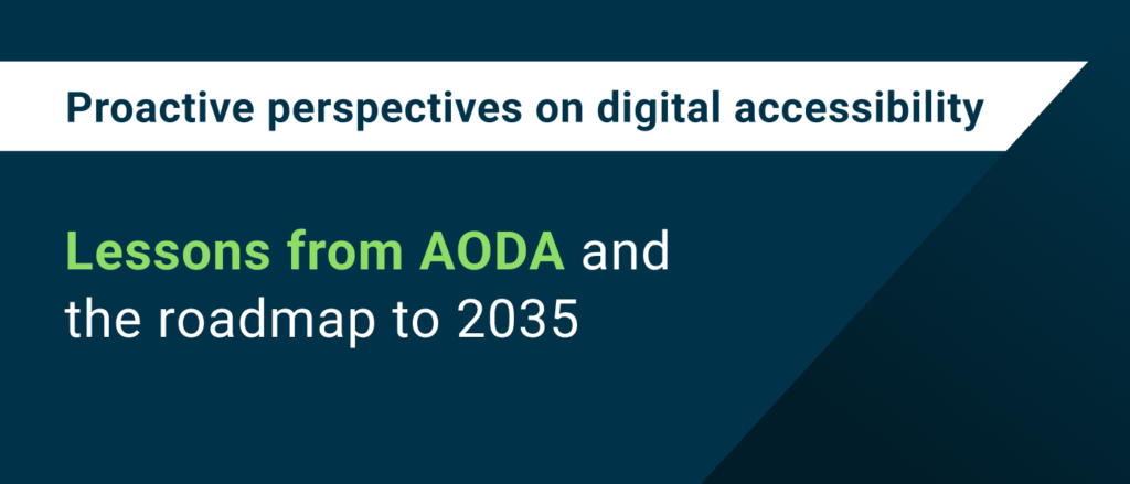 Lessons from AODA and the roadmap to 2035